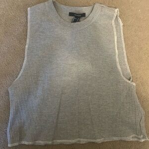 Forever 21 Gray Ribbed Muscle Tee - Crop Top